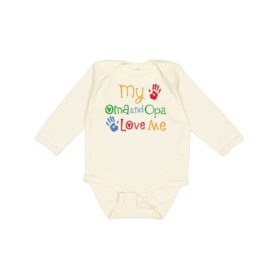 Inktastic Oma and Opa Love Me Grandchild Boys or Girls Long Sleeve Baby Bodysuit