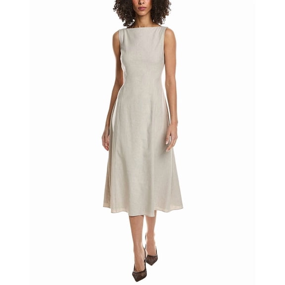 Theory womens Boat Neck Dress, 4, Tan