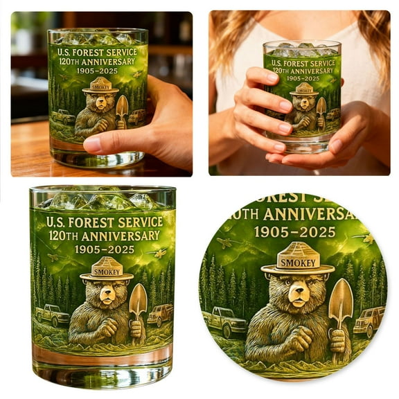 U.S. Forest Service 120th Anniversary Glass (1905-2025), Limited Edition Collectible Tumbler for Nature Conservationists