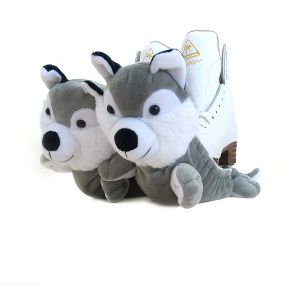 LIUHUO Ice Skate Blade Protector Style of Plush Toy Husky Protects Ice Skate Blade Absorbent Cute