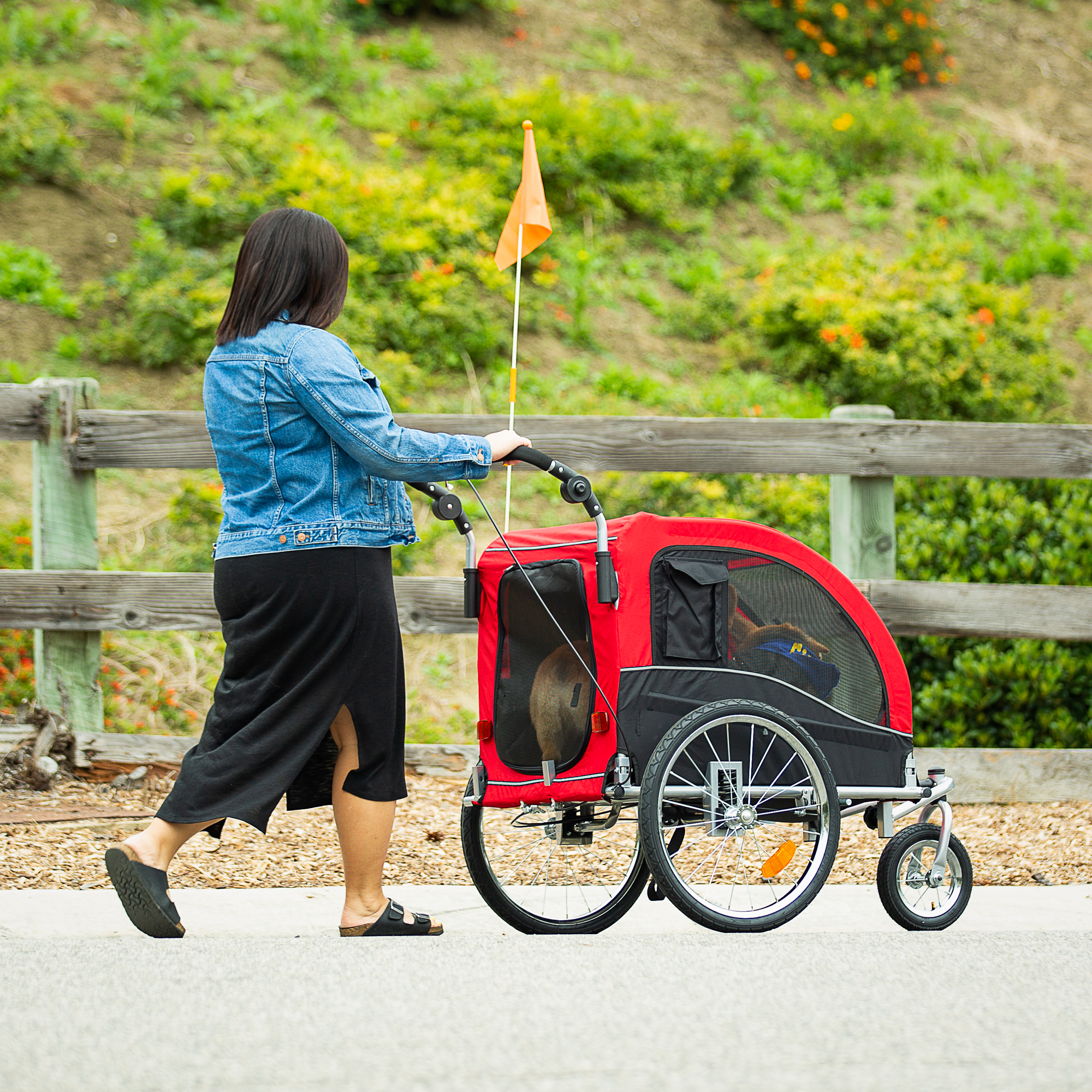 best choice products 2 in 1 pet dog bike trailer