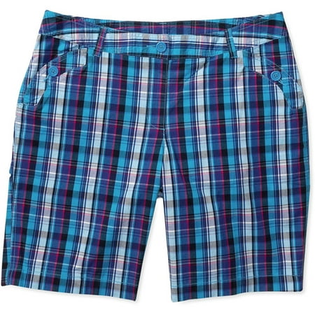 Just My Size - Women's Plus Plaid Bermuda Shorts - Walmart.com