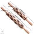 thumbnail image 2 of Gustave 3D Christmas Wooden Rolling Pin Embossing Roller Pins Wood Embossing Embossed XMAS Pattern for Cookies Baking Kitchen Tool (Snowflake, 17"), 2 of 9