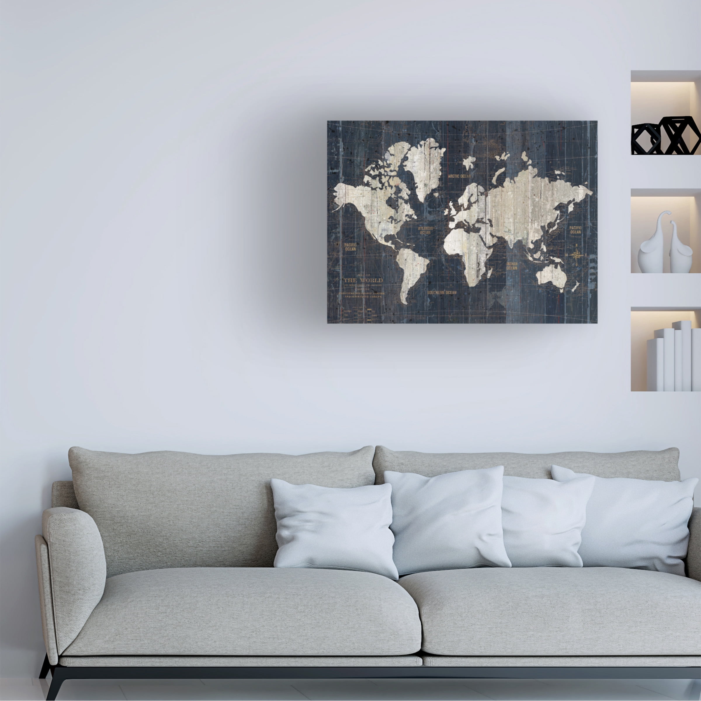 Wild Apple Portfolio 'Old World Map Blue v2' Canvas Art