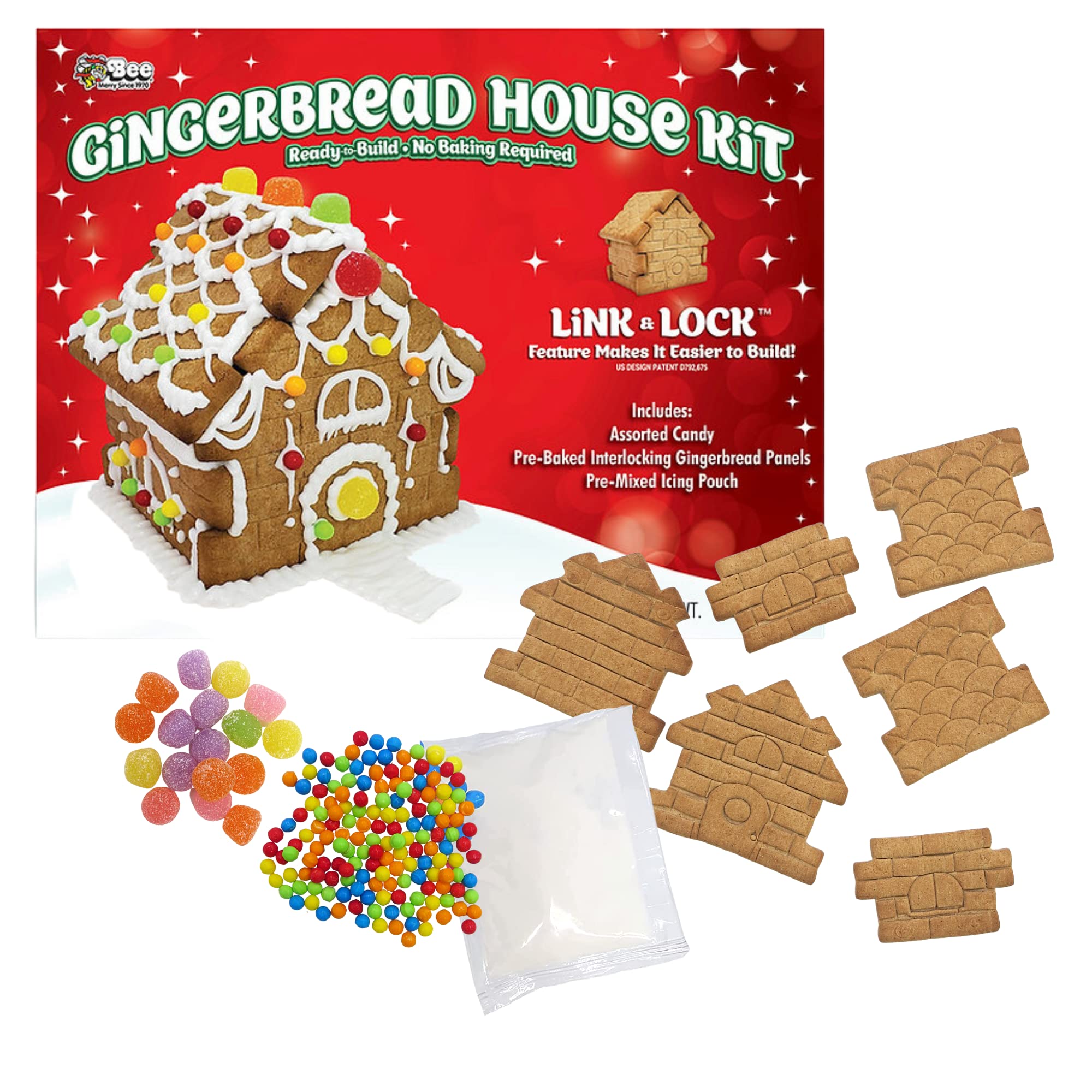 Bee International Small Ready to Build Premade Edible Gingerbread House ...