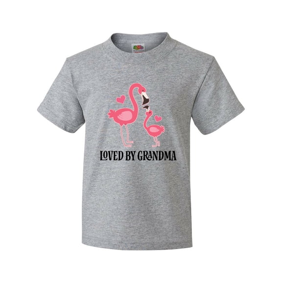 Inktastic Grandma Loves Me Flamingo Grandchild Youth T-Shirt