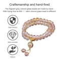 thumbnail image 3 of Pulsera hecha a mano con cuentas de vidrio de lámina dorada, pulseras elásticas de múltiples vueltas, para meditación para hombres y mujeres, 3 of 5
