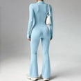 thumbnail image 4 of Womens Two Piece Tracksuit Yoga Set Long Sleeve Zipper Jacket with Athletic High Waist Flare Leggings Workout Outfit, 4 of 5