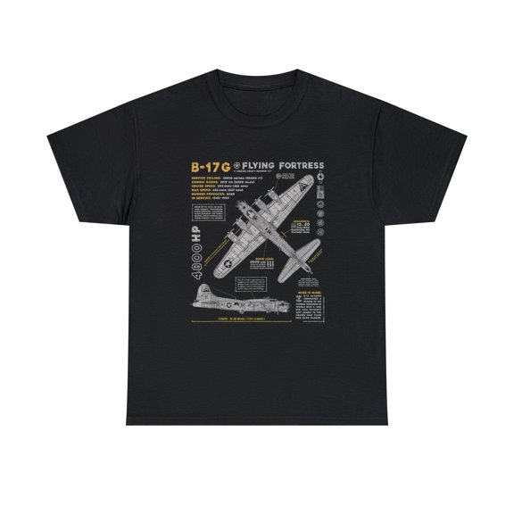 B-Flying Fortress WWB-17G Bomber Vintage Aviation T-Shirt