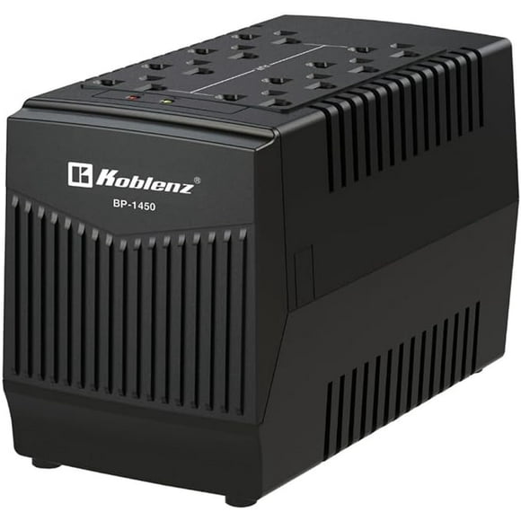 Koblenz Regulador Electrónico de Voltaje de 1450 VA / 700 W con 8 Contactos Regulados, Supresor de Picos, Ideal para Televisiones y Computadoras, para Hogar y Oficina BP-1450
