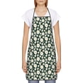 thumbnail image 2 of Naloa 1Pack Adjustable Bib Apron Waterdrop Resistant Cooking Kitchen Aprons for Women Men Chef, White Daisies and Bee Print, 2 of 5