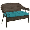 thumbnail image 5 of Jordan Manufacturing 44" x 18" McHusk Lagoon Aqua Crosshatch Rectangular Tufted Contoured Crosshatch Outdoor Wicker Settee Bench Cushion, 5 of 15