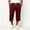Wine, variant on Mens Capri Pants Cropped Pants Below Knee Long Shorts 3/4 Loose Fit Lightweight Drawstring Sweatpants Pockets Size 3XL Gray