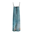 thumbnail image 4 of WILLBEST Robes pour Femmes Robe Maxi Contrastée Bretelles Spaghetti Tenues d'Été Voyage Sans Manches Longues Robes, 4 of 5