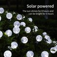 thumbnail image 3 of Bombilla Solar Cadena De Luces Impermeable 8 Modos De Luz 60 Led Luz De Hadas Alimentado Por Energía Solar Enchufe Automático Montado En La Pared Lámpara Multiusos Para Jardín Patio Trasero Decoración Vogacara HA027056-03, 3 of 6