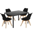 thumbnail image 1 of Comedor con Mesa en Vidrio Negro Moderna + 4 Sillas Tulip negro, 1 of 8