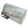 thumbnail image 4 of TECHTONGDA Commercial Food Warmer Stainless Steel Bain Marie Buffet Countertop 4-Pot Electric Steam Table 6"Deep, 4 of 8