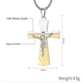 thumbnail image 3 of Classic Design Commemorate Jesus Cross 14K Yellow Gold Pendant Necklace Men Women Fashion Cross Necklace Trendy Jewelry Pendant, 3 of 6