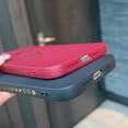 thumbnail image 4 of Compatible with iPhone 12 Pro Max Case 6.7", Slim Soft Silicone Cute Plated Heart Pattern Full Camera Protection Shockproof Phone Case for Women Girls (Wine Red), 4 of 7