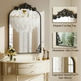 thumbnail image 4 of Easy4Home 26"x40" Arched Baroque Style Bathroom Mirror Vintage Decorative Wall Mirror, Black, 4 of 7