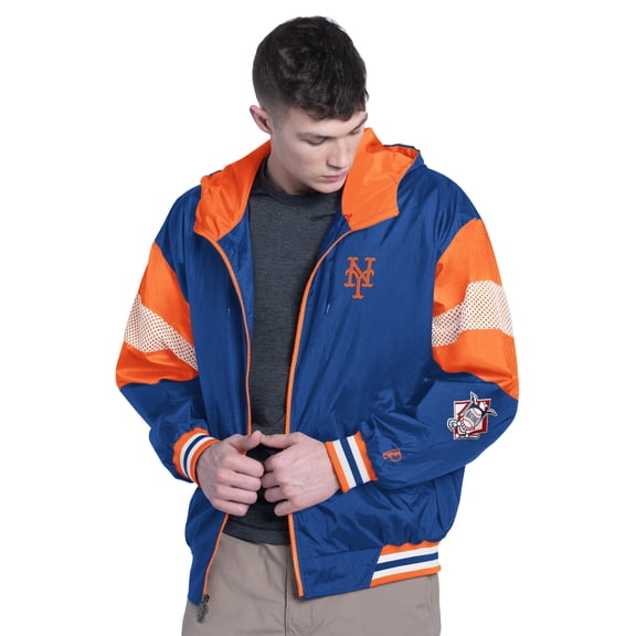 Men's Pro Player Royal/Orange New York Mets Legacy Lightweight Full-Zip Hooded Jacket