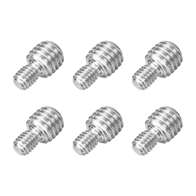 Uxcell Lot de 6 M6x10mm à M10x10mm Double Extrémité Tige Filetée en Acier Inoxydable 304