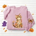 thumbnail image 5 of MYAOYI Womens Floral Cat Graphic Crewneck Sweatshirt Pullover, 5 of 5