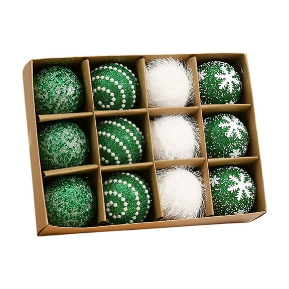 Ke1Clo Green Christmas Ornaments Sets, Christmas Tree Ornaments, 2.36 Inch Shatterproof Christmas Ball Ornaments for Holiday Party Christmas Tree Decorations, 12 Count