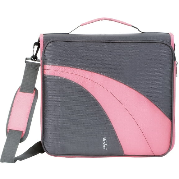 ViVin Zipper Binder 2 Inch O-Ring 450 Sheet Capacity, Multiple Tap and Zip Pockets, Office Supplies, Pink