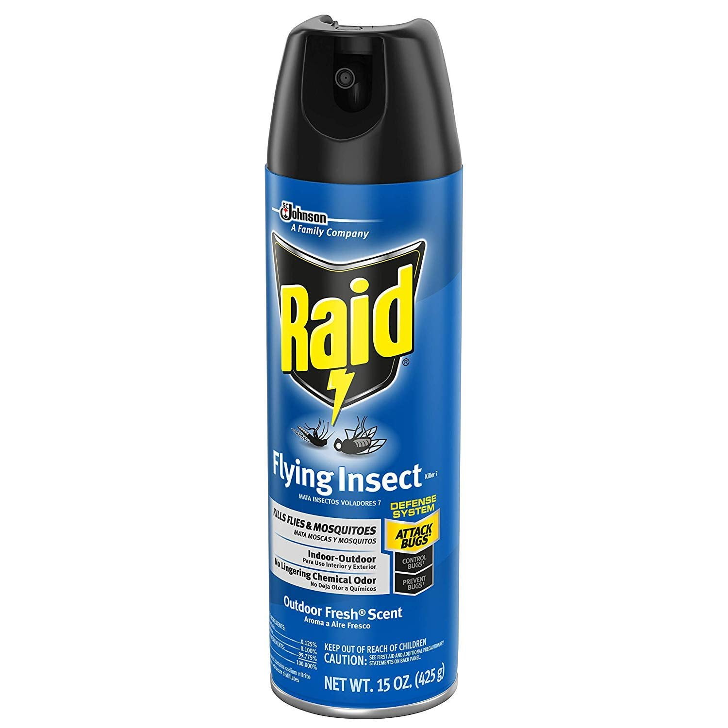 Raid Flying Insect Killer, Kills Flies, Mosquitoes, and Other Flying Insects on Contact, For Indoor and Outdoor Use, 15 oz Pack of 3