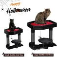 thumbnail image 3 of Larger Cat Tree Tower for Indoor Heavy Gothic Cat Trees with Coffin Bed, Gothic Cat House with Scratching Posts, Cat Shelves for Kitten, Spider Toy, Spooky Coffin Black with Red MMJ91L, 3 of 9
