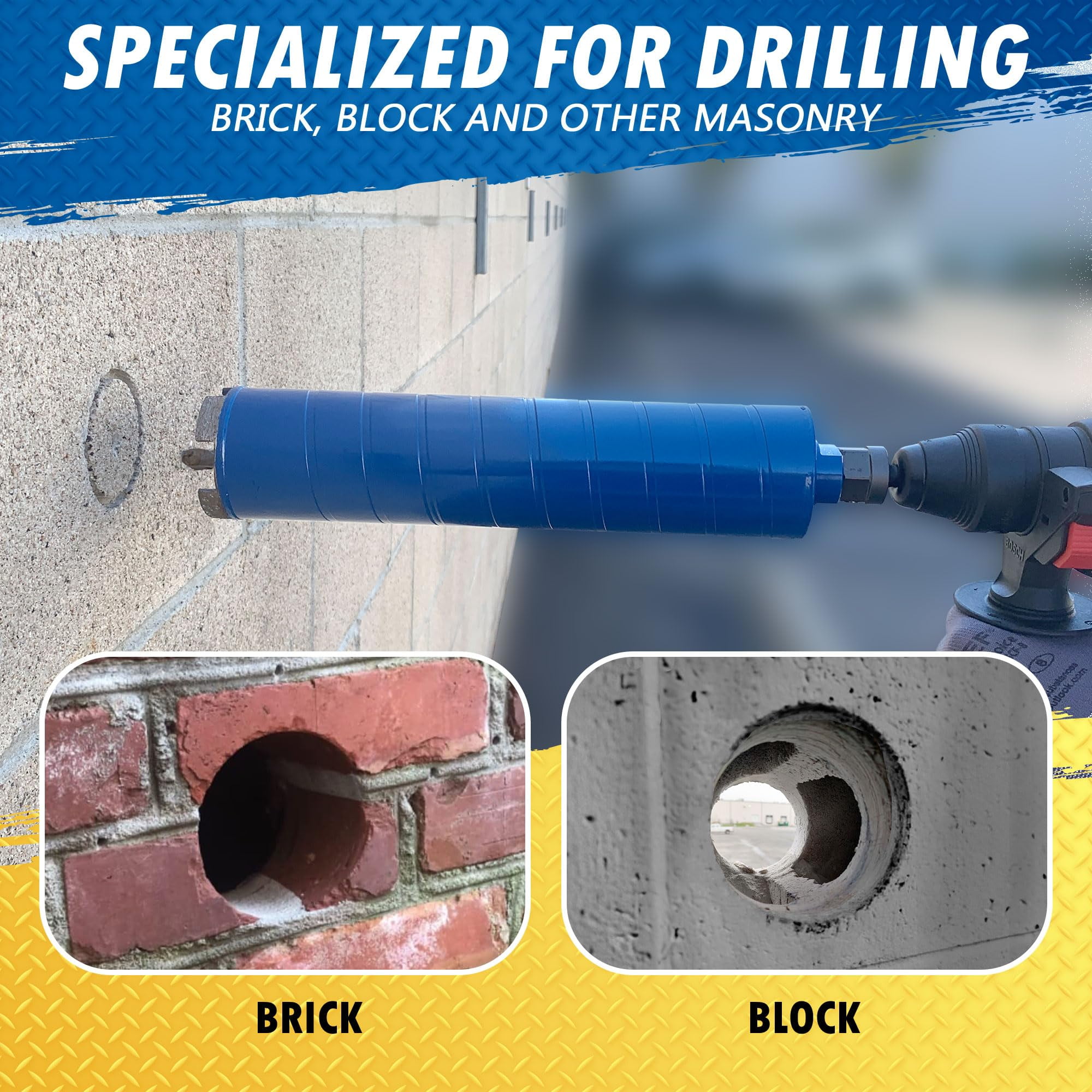 EDiamondTools 6-1/4" Diamond Core Drill Bit for Brick, Block w SDS Max Pilot Bit Adapter