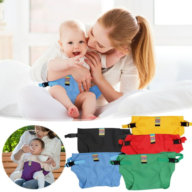 Fiudx Cinturón de Alimentación Portátil para Bebé, Correa Ajustable para Trona, Diseño Ligero y Compacto, Solución Fácil de Alimentar, Esencial de Viaje para Padres, Uso Versátil, Tamaño 48 X 50 Cm