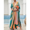 thumbnail image 4 of Bsubseach Colorful Kaftan for Women Geometric Bathing Suit Coverups Casual V Neck Beach Dress, 4 of 10