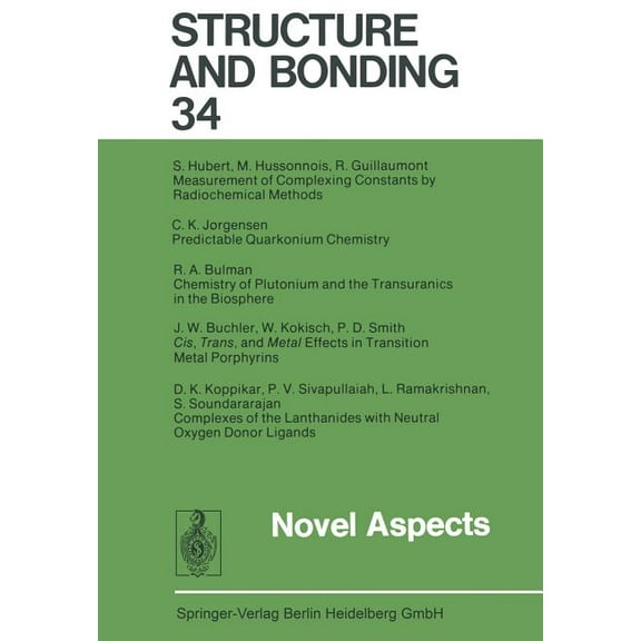 Structure and Bonding Novel Aspects, Book 34, (Paperback)