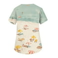 thumbnail image 3 of SAATLERI Scrub Tops Women Print Hawaiian Scrubs Top Floral Scrubs Shirts Soft Comfy Medical Nursing Uniform with Pockets, 3 of 4