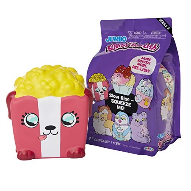 squish-dee-lish squishy jumbo toy, squishies - slow rising pup-corn