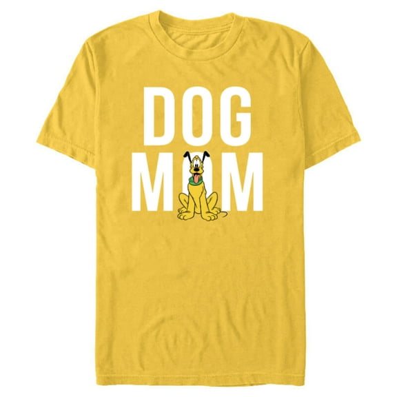 Disney Pluto Dog Mom - Short Sleeve Blended T-Shirt for Adults - Customized-Yellow