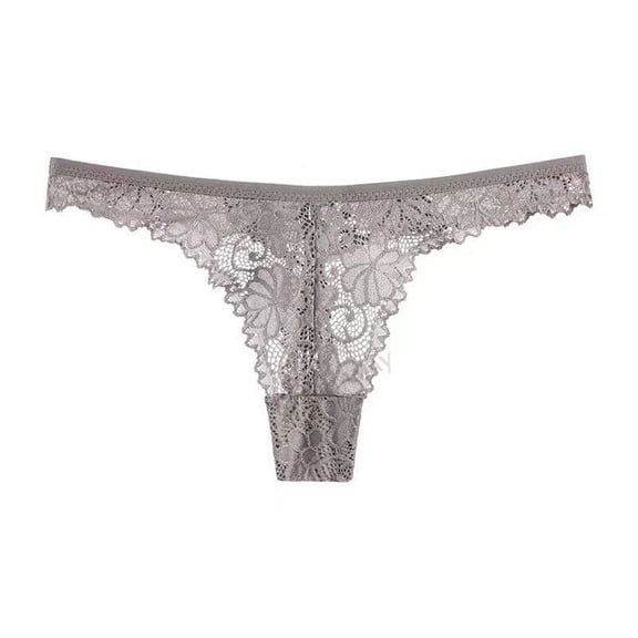 Dursoulink Yoga Lace Thong Panties for Women - Low Waist Seamless Briefs, Breathable Plus Size No Show Base Layer for Daily Wear