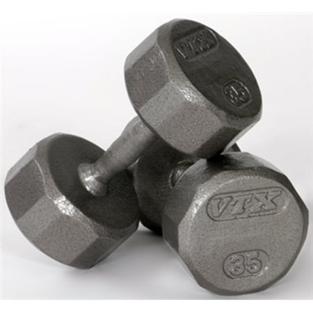 Troy 12 Sided Gray Dumbbells - 100 lb