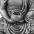 thumbnail image 3 of LuxenHome Fontaine Extérieure en Résine Grise Bouddha Méditant sur Colonne Éclairée, 3 of 8