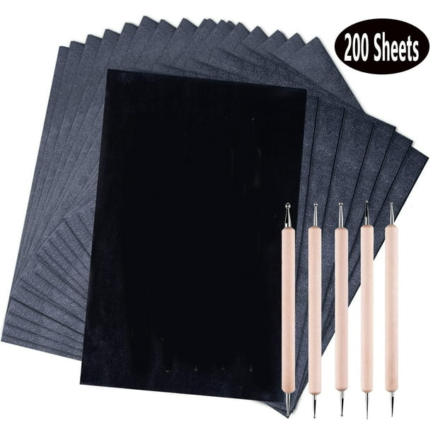 200 Sheets Carbon Paper Graphite Copy Paper Black Carbon Transfer