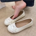thumbnail image 5 of oqasdz Womens Casual Shoes Elegant Bow Knot Detail Flat Dressy Shoes for Comfort Everyday Slip On Low Cut Ballet Shoes Trendy Outdoor Summer, 5 of 7