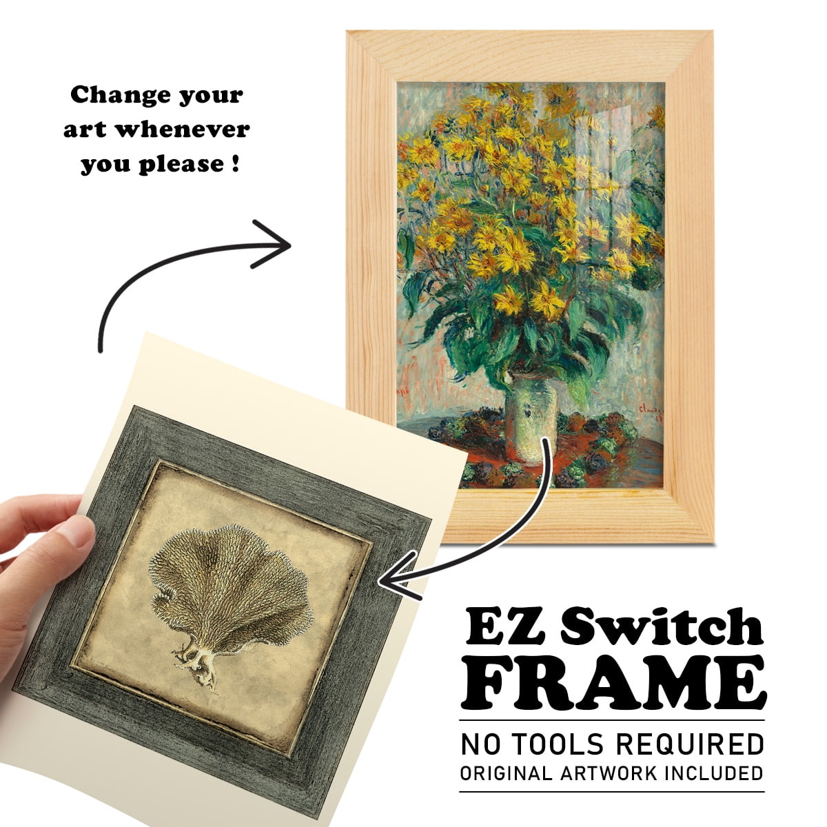 Mini Exotic Coral VI (U) - Framed Print w/glass - Natural Wood