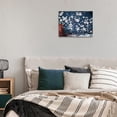 thumbnail image 3 of Floral Wall Art Blossom Magnolia Canvas Wall Decor for Bathroom Bedroom Dark Blue and White Flower Picture 1 Panel Oil Painting 12x16inch, 3 of 6