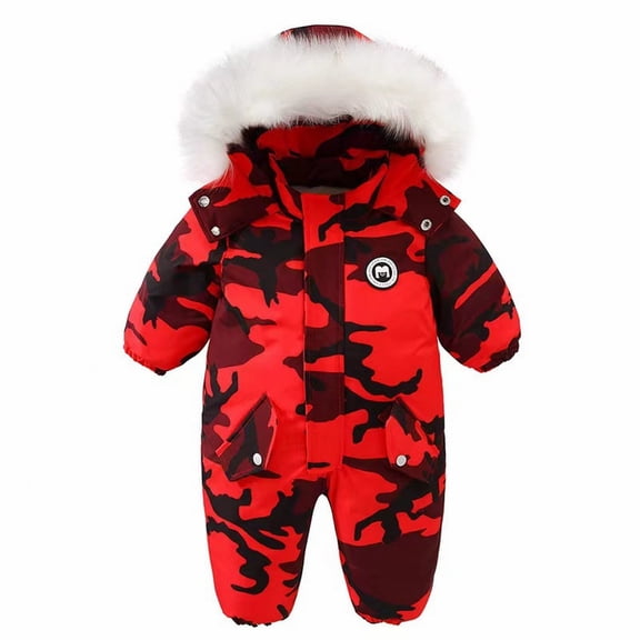 Mercatoo Neutral Baby Camouflage Heavyweight Padded Snowsuit Winter Coat Newborn Bunting Premsuit Outwear Baby Boys Girls Jacket