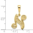 thumbnail image 3 of Diamond2Deal 14K Yellow Gold Script Filigree Letter N Initial Pendant for Women, 3 of 5