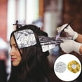 thumbnail image 4 of 4 gorros desechables de aluminio para peinar el cabello, impermeables y elásticos (2 dorados y plateados cada uno), 4 of 7