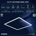 thumbnail image 7 of Luxrite 2x2 FT Edge-Lit Frame LED Panel Lights, 5CCT 3000K-6500K, 2600/3900/5200LM, 0-10V Dimmable, Damp Rated, ETL, 7 of 7