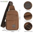 thumbnail image 6 of BadPiggies Men Canvas Sling Bag Small Crossbody Backpack Shoulder Casual Daypack Rucksack for Outdoor Cycling Hiking Travel (Coffee), 6 of 8